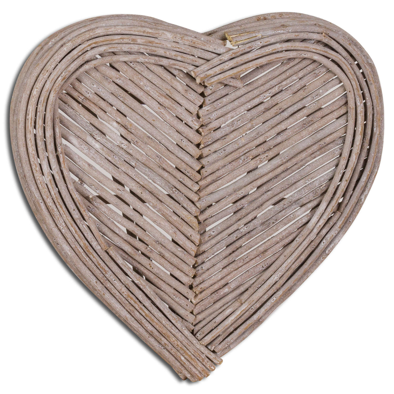 Wooden Small Heart Wicker Wall Art 40Cm